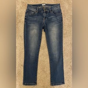 Size 2P Low-Rise Distressed Skinny Jeans by Crown & Ivy